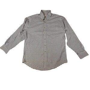 Brooks Brothers Men's Medium Plaid Flannel Button-Up Shirt Brown/white